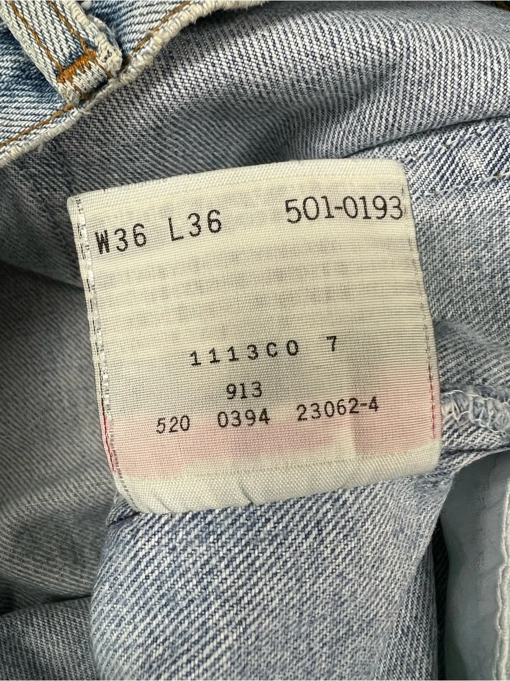 Vintage 1994 Levi’s 501 Jeans Made in USA Button Fly Light Wash Straight Leg 36